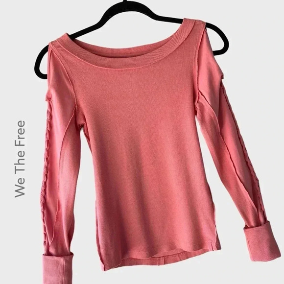 FREE PEOPLE WE THE FREE | NWOT | DAISY CHAIN CUFF RIBBED TOP SUN SAND | XS - Picture 1 of 9